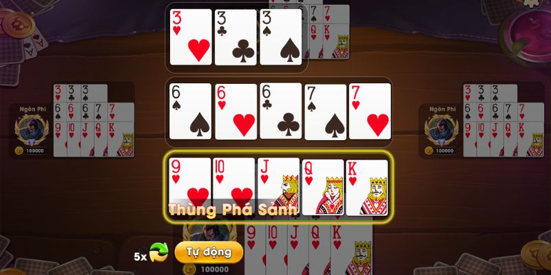 Xếp bài Mậu Binh đổi thưởng đối với chi 1 và chi 2